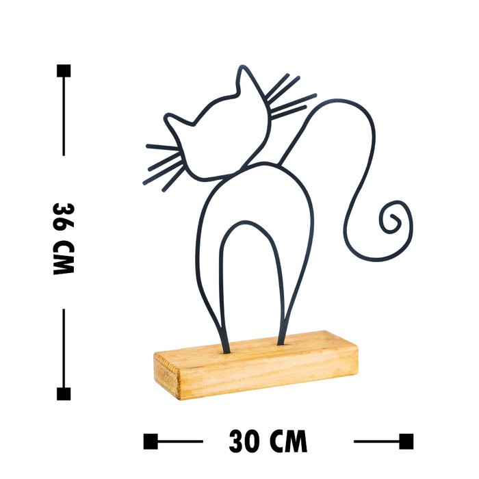 Aberto Design Objeto Decorativo Cat - Black